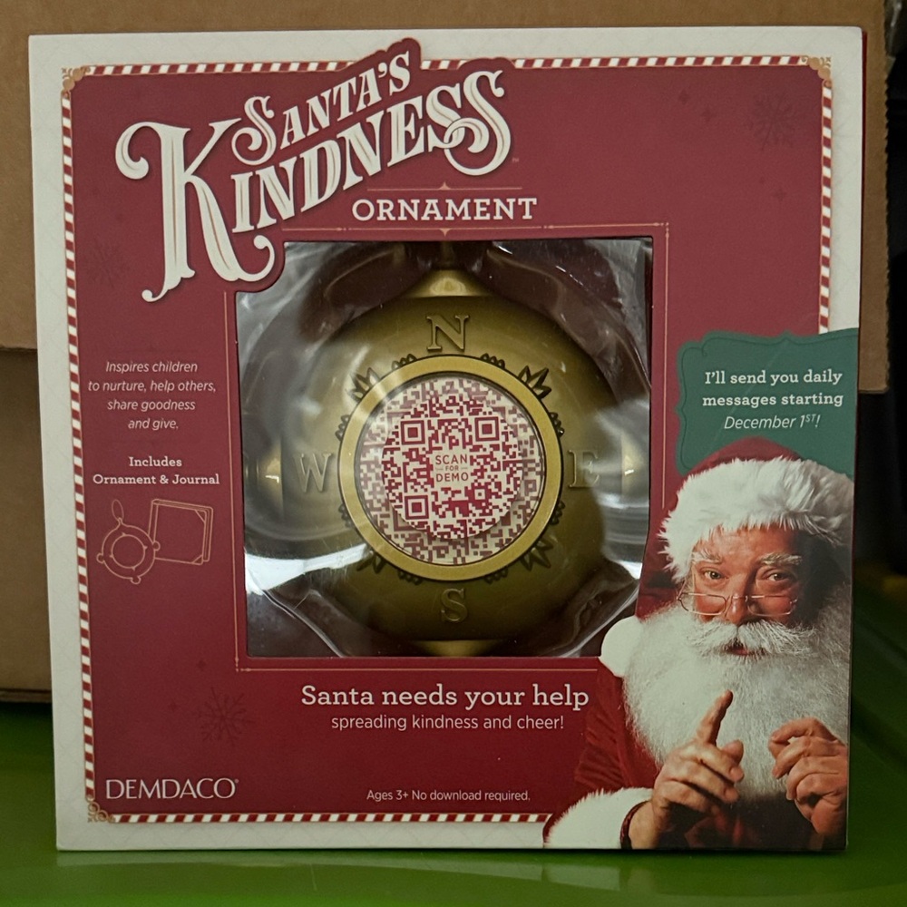 Demdaco Santa's Kindness Ornament - Gold and Red NIB